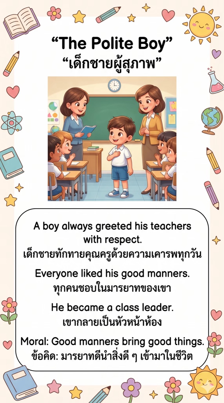 นิทานเรื่อง "The Polite Boy"