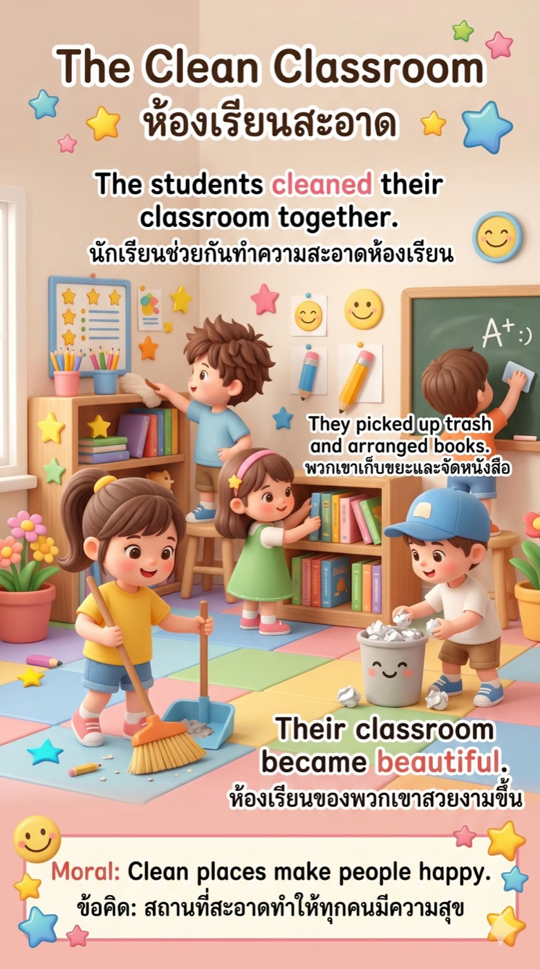 เรื่องการทำความสะอาดห้องเรียน